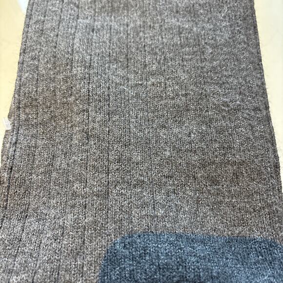 PRADA Ribbed Scarf charcoal Grey Red Rubber Label Wool Blend 49x6.5” - Picture 8 of 9